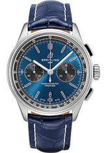 Load image into Gallery viewer, Breitling Premier B01 Chronograph Watch - 42mm Steel Case - Blue Dial - Blue Croco Strap - AB0118A61C1P1 - Luxury Time NYC