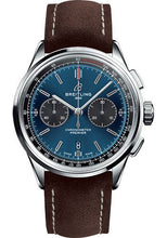 Load image into Gallery viewer, Breitling Premier B01 Chronograph Watch - 42mm Steel Case - Blue Dial - Brown Nubuck Strap - AB0118A61C1X1 - Luxury Time NYC