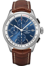 Load image into Gallery viewer, Breitling Premier Chronograph Watch - 42mm Steel Case - Blue Dial - Brown Croco Strap - A13315351C1P1 - Luxury Time NYC
