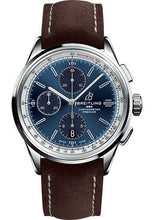 Load image into Gallery viewer, Breitling Premier Chronograph Watch - 42mm Steel Case - Blue Dial - Brown Nubuck Strap - A13315351C1X1 - Luxury Time NYC
