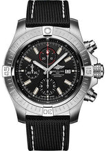 Load image into Gallery viewer, Breitling Super Avenger Chronograph 48 Watch - Stainless Steel - Black Dial - Anthracite Calfskin Leather Strap - Folding Buckle - A13375101B1X2 - Luxury Time NYC