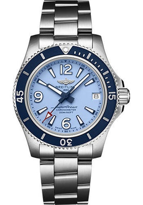 Breitling Superocean Automatic 36 Watch - Steel - Blue Dial - Steel Bracelet - A17316D81C1A1 - Luxury Time NYC
