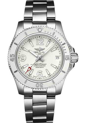 Breitling Superocean Automatic 36 Watch - Steel - White Dial - Steel Bracelet - A17316D21A1A1 - Luxury Time NYC