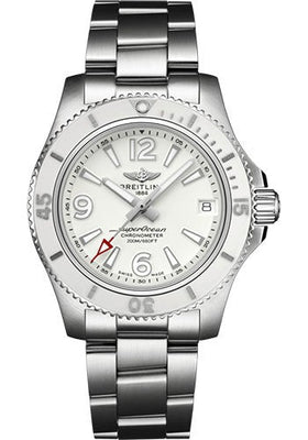 Breitling Superocean Automatic 36 Watch - Steel - White Dial - Steel Bracelet - A17316D21A1A1 - Luxury Time NYC