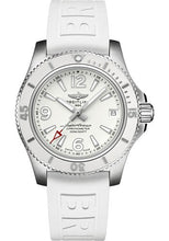 Load image into Gallery viewer, Breitling Superocean Automatic 36 Watch - Steel - White Dial - White Diver Pro III Strap - Tang Buckle - A17316D21A1S1 - Luxury Time NYC