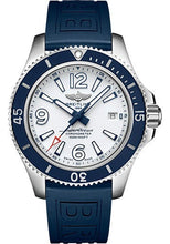 Load image into Gallery viewer, Breitling Superocean Automatic 42 Watch - Stainless Steel - White Dial - Blue Rubber Strap - Folding Buckle - A17366D81A1S2 - Luxury Time NYC