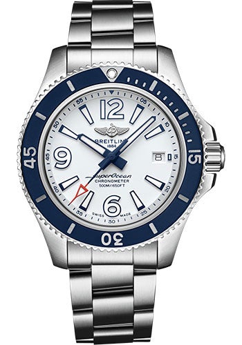 Breitling Superocean Automatic 42 Watch - Steel - White Dial - Steel Bracelet - A17366D81A1A1 - Luxury Time NYC
