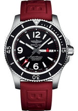 Load image into Gallery viewer, Breitling Superocean Automatic 44 Ironman Limited Edition Watch - Stainless Steel - Black Dial - Red Rubber Strap - Tang Buckle Limited Edition of 300 - A17371A11B1S1 - Luxury Time NYC