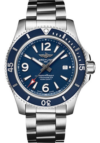 Breitling Superocean Automatic 44 Watch - Steel - Blue Dial - Steel Bracelet - A17367D81C1A1 - Luxury Time NYC