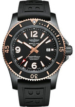 Load image into Gallery viewer, Breitling Superocean Automatic 46 Black Steel Watch - DLC-Coated Steel and 18K Red Gold - Black Dial - Black Rubber Strap - Tang Buckle - U17368221B1S1 - Luxury Time NYC