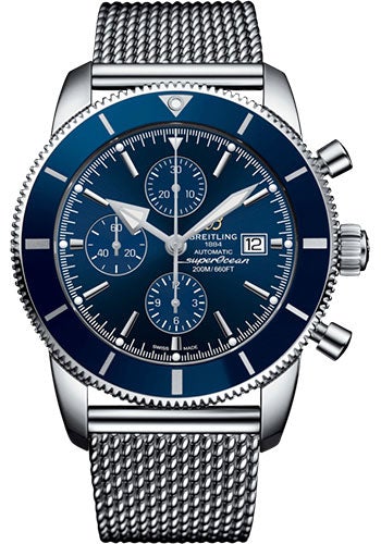 Breitling Superocean Heritage Chronograph 46 Watch - Steel - Gun Blue Dial - Steel Bracelet - A13312161C1A1 - Luxury Time NYC