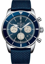 Load image into Gallery viewer, Breitling Superocean Heritage II B01 Chronograph 44 Watch - Steel Case - Blue Dial - Blue Rubber Aero Classic Strap - AB0162161C1S1 - Luxury Time NYC