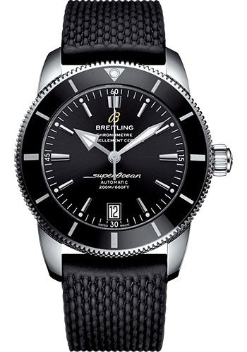 Breitling Superocean Heritage II B20 Automatic 42 Watch - Steel Case - Volcano Black Dial - Black Rubber Aero Classic Strap - AB2010121B1S1 - Luxury Time NYC