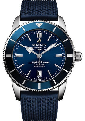 Breitling Superocean Heritage II B20 Automatic 46 Watch - Steel Case - Gun Blue Dial - Blue Rubber Aero Classic Strap - AB2020161C1S1 - Luxury Time NYC