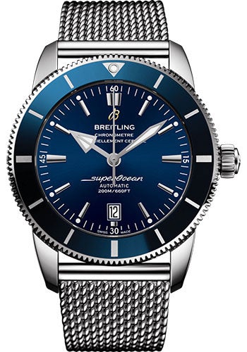Breitling Superocean Heritage II B20 Automatic 46 Watch - Steel Case - Gun Blue Dial - Steel Ocean Classic Bracelet - AB2020161C1A1 - Luxury Time NYC