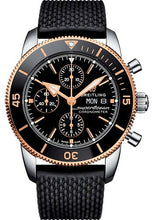 Load image into Gallery viewer, Breitling Superocean Heritage II Chronograph 44 Watch - Steel and Rose Gold Case - Volcano Black Dial - Black Rubber Aero Classic Strap - U13313121B1S1 - Luxury Time NYC