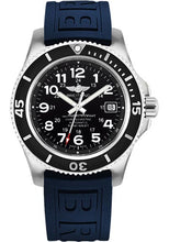 Load image into Gallery viewer, Breitling Superocean II 42 Watch - Steel Case - Volcano Black Dial - Blue Diver Pro III Strap - A17365C9/BD67/148S/A18S.1 - Luxury Time NYC