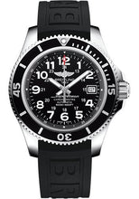 Load image into Gallery viewer, Breitling Superocean II 42 Watch - Steel - Volcano Black Dial - Black Diver Pro III Strap - Folding Buckle - A17365C91B1S2 - Luxury Time NYC