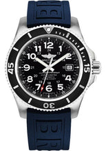 Load image into Gallery viewer, Breitling Superocean II 44 Watch - Steel Case - Volcano Black Dial - Blue Diver Pro III Strap - A17392D7/BD68/158S/A20SS.1 - Luxury Time NYC