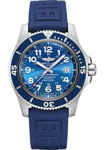 Load image into Gallery viewer, Breitling Superocean II 44 Watch - Steel - Gun Blue Dial - Blue Rubber Strap - Tang Buckle - A17392D81C1S1 - Luxury Time NYC