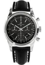 Load image into Gallery viewer, Breitling Transocean 01 Chronograph Watch - 43mm Steel Case - Black Dial - Black Leather Strap - AB015212/BA99/436X/A20D.1 - Luxury Time NYC