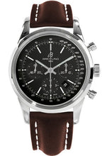 Load image into Gallery viewer, Breitling Transocean 01 Chronograph Watch - 43mm Steel Case - Black Dial - Brown Leather Strap - AB015212/BA99/438X/A20D.1 - Luxury Time NYC