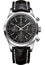 Load image into Gallery viewer, Breitling Transocean Chronograph Watch - Steel - Black Dial - Black Croco Strap - Folding Buckle - AB015212/BA99/744P/A20D.1 - Luxury Time NYC