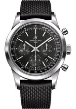 Load image into Gallery viewer, Breitling Transocean Chronograph Watch - Steel - Black Dial - Black Rubber Aero Classic Strap - Folding Buckle - AB015212/BA99/279S/A20D.2 - Luxury Time NYC