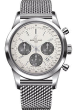 Load image into Gallery viewer, Breitling Transocean Chronograph Watch - Steel - Mercury Silver Dial - Steel Bracelet - AB0152121G1A1 - Luxury Time NYC