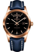Load image into Gallery viewer, Breitling Transocean Day &amp; Date Watch - 18k Red Gold - Black Dial - Blue Leather Strap - Tang Buckle - R4531012/BB70/105X/R20BA.1 - Luxury Time NYC