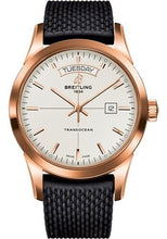 Load image into Gallery viewer, Breitling Transocean Day &amp; Date Watch - 18k Red Gold - Mercury Silver Dial - Black Rubber Aero Classic Strap - R4531012/G752/279S/R20D.3 - Luxury Time NYC