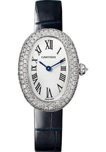 Load image into Gallery viewer, Cartier Baignoire 1920 Watch - 32 mm White Gold Diamond Case - Navy Blue Strap - WJBA0015 - Luxury Time NYC