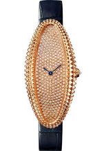 Load image into Gallery viewer, Cartier Baignoire Allongee Watch - 47 mm Pink Gold Case - Diamond Dial - Midnight Blue Strap - WJBA0016 - Luxury Time NYC