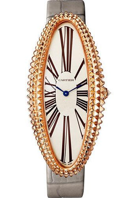 Cartier Baignoire Allongee Watch - 52 mm Pink Gold Case - Light Gray Strap - WGBA0010 - Luxury Time NYC