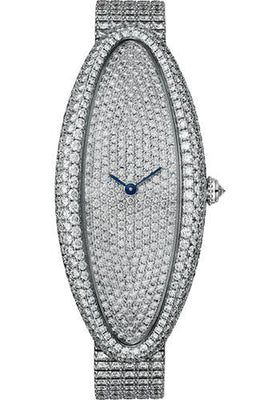 Cartier Baignoire Allongee Watch - 52 mm White Gold Case - Diamond Bracelet - HPI01307 - Luxury Time NYC