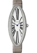 Load image into Gallery viewer, Cartier Baignoire Allongee Watch - 52 mm White Gold Diamond Case - Light Gray Strap - WJBA0009 - Luxury Time NYC