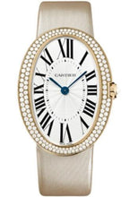 Load image into Gallery viewer, Cartier Baignoire Watch - Large Pink Gold Diamond Case - Fabric Strap - WB520005 - Luxury Time NYC