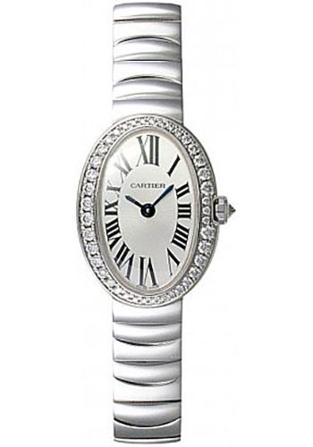 Cartier Baignoire Watch Mini White Gold Diamond Case WB520025