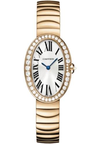 Cartier Baignoire Watch - Small Pink Gold Diamond Case - Gold Bracelet - WB520002 - Luxury Time NYC