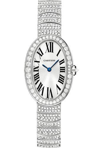 Cartier Baignoire Watch - Small White Gold Diamond Case - Diamond Bracelet - WB520011 - Luxury Time NYC
