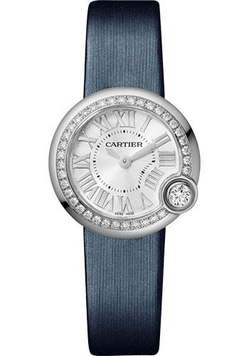 Cartier Ballon Blanc de Cartier Watch - 26 mm Steel Diamond Case - Silver Dial - Calfskin Strap - W4BL0002 - Luxury Time NYC