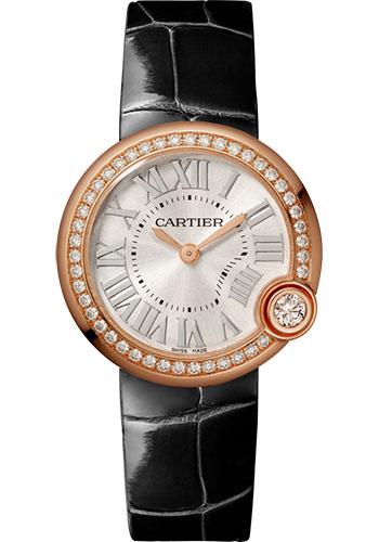 Cartier Ballon Blanc de Cartier Watch - 30 mm Pink Gold Case - Diamond Bezel - Black Alligator Strap - WJBL0005 - Luxury Time NYC