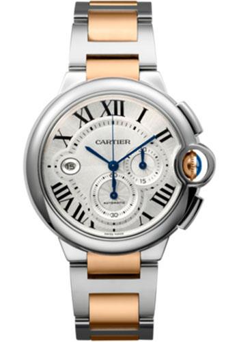 Cartier Ballon Bleu Chronograph Watch - Extra large Steel Case - Steel And Pink Gold Bracelet - W6920063 - Luxury Time NYC