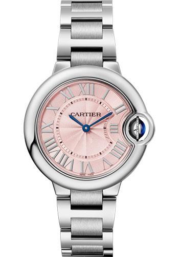 Cartier Ballon Bleu de Cartier Quartz Watch - 33 mm Steel Case - Pink Dial - WSBB0033 - Luxury Time NYC