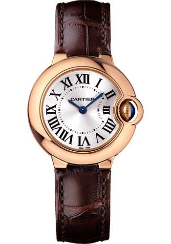 Cartier Ballon Bleu de Cartier Watch - 28 mm Pink Gold Case - Brown Alligator Strap - WGBB0007 - Luxury Time NYC