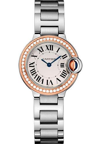 Cartier Ballon Bleu de Cartier Watch - 28 mm Steel Case - Pink Gold Diamond Bezel - WE902079 - Luxury Time NYC