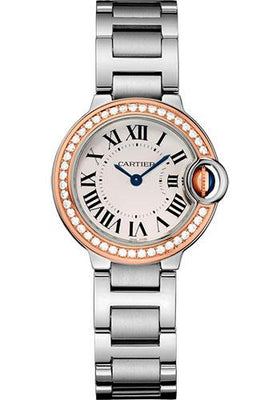 Cartier Ballon Bleu de Cartier Watch - 28 mm Steel Case - Pink Gold Diamond Bezel - WE902079 - Luxury Time NYC