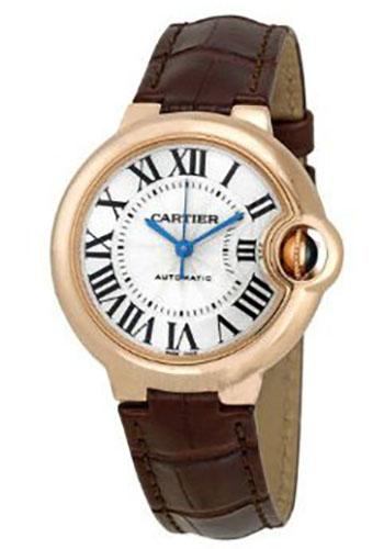 Cartier Ballon Bleu de Cartier Watch - 33 mm Pink Gold Case - Brown Alligator Strap - W6920097 - Luxury Time NYC