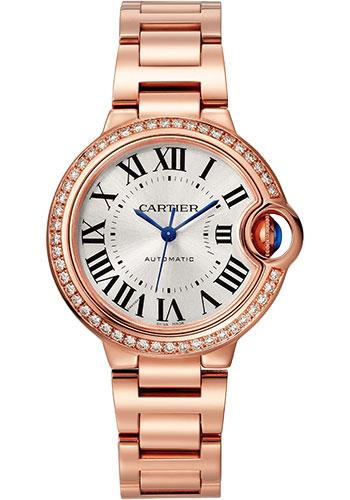 Cartier Ballon Bleu de Cartier Watch - 33 mm Pink Gold Case - Diamond Bezel - Interchangeable Bracelet - WJBB0063 - Luxury Time NYC