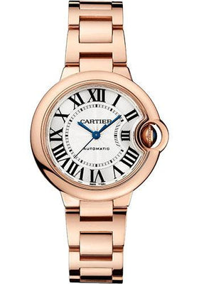 Cartier Ballon Bleu de Cartier Watch - 33 mm Rose Gold Case - Silvered Dial - Interchangeable Bracelet - WGBB0042 - Luxury Time NYC